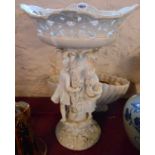 A small selection of assorted ceramic items including large 19th Century table centrepiece, SylvaC