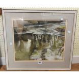 Vincent Wilson: a framed watercolour entitled 'From the Bridge' - signed and dated 1975 - titled