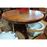 A 1.02m 19th Century mahogany tilt-top breakfast table, set on faceted tapered pillar and trefoil