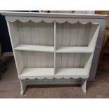 An 85cm modern white painted pine four shelf open bookcase - from a dresser