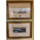 A pair of gilt framed small format coloured maritime prints