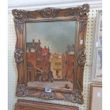 †Lepere: an ornate gilt framed oil on panel, depicting a Dutch winter street scene with figures