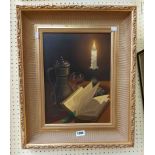 Bailey: a modern ornate swept gilt framed still life oil on canvas in the antique style with