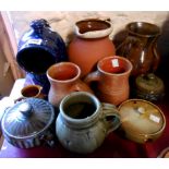 A selection of studio pottery items including Winchcombe, Wenford Bridge, etc.