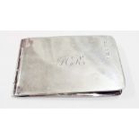 A silver stamp wallet with red leather fitted interior and initials to cover - Birmingham 1904