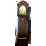 A late 18th Century mahogany and crossbanded longcase clock, the 30.5cm silvered arched dial