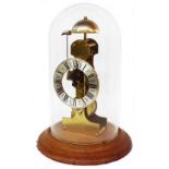 A Kieninger (German made) skeleton clock with bell striking movement - No. S81, under glass dome and
