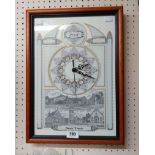 A 2002 commemorative Bovey Tracey wall clock with battery movement
