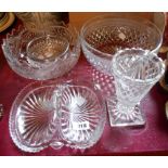 A small quantity of assorted glassware including bowls, vase, etc.