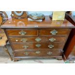 A 92cm late 18th Century mahogany chest of two short and three long graduated drawers with pierced