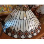 A Tiffany style glass lamp shade - a/f