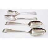 A pair of silver tablespoons by Peter and Ann Bateman - London 1798 - sold with another pair by