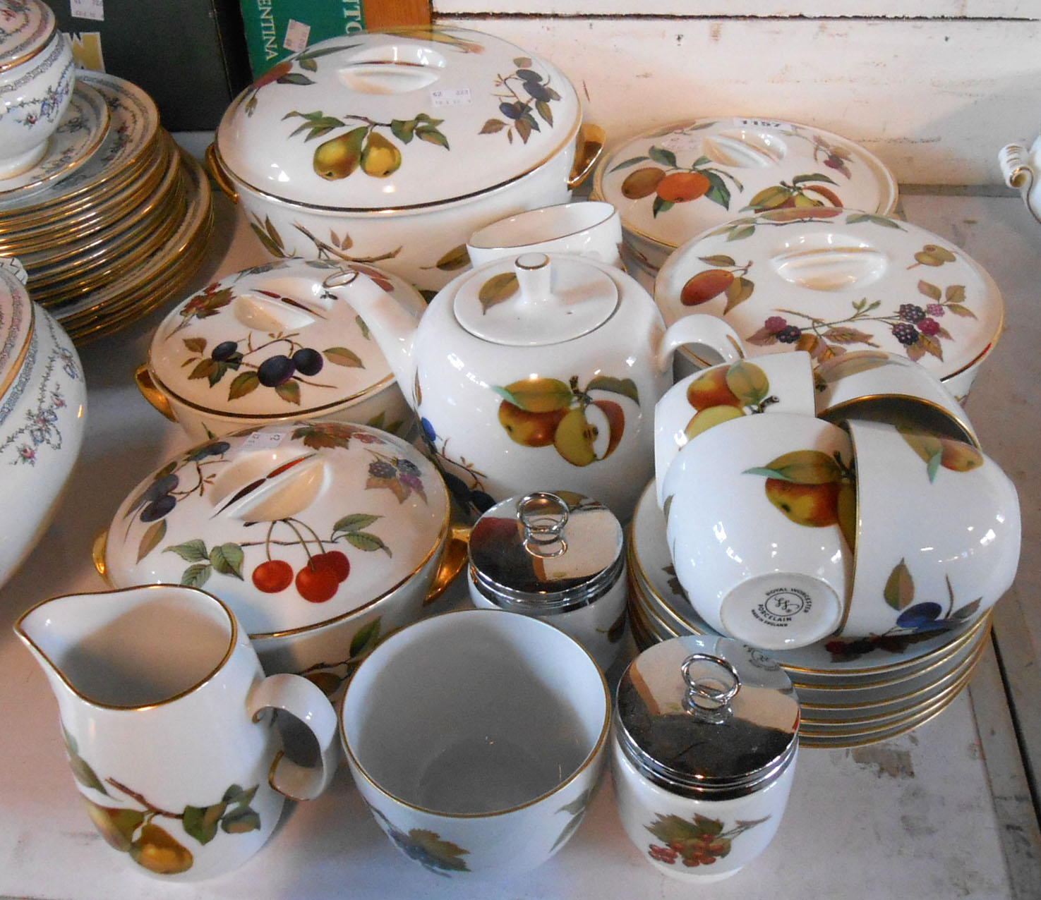 A quantity of Royal Worcester Evesham oven-to-table ware comprising tea set with teapot, milk and