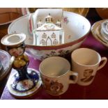 A small quantity of ceramic items including Coalport bone china cottage, etc.