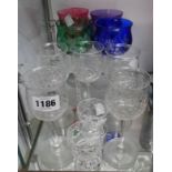 A quantity of assorted glassware including pair of Waterford crystal wine glasses, Dartington