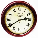An antique stained mahogany cased dial wall timepiece with dial marked for E. Lenton & Son, 169 High