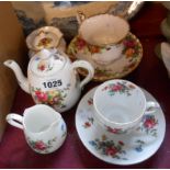 A small quantity of assorted ceramic items comprising Royal Albert Old Country Roses cup and saucer,