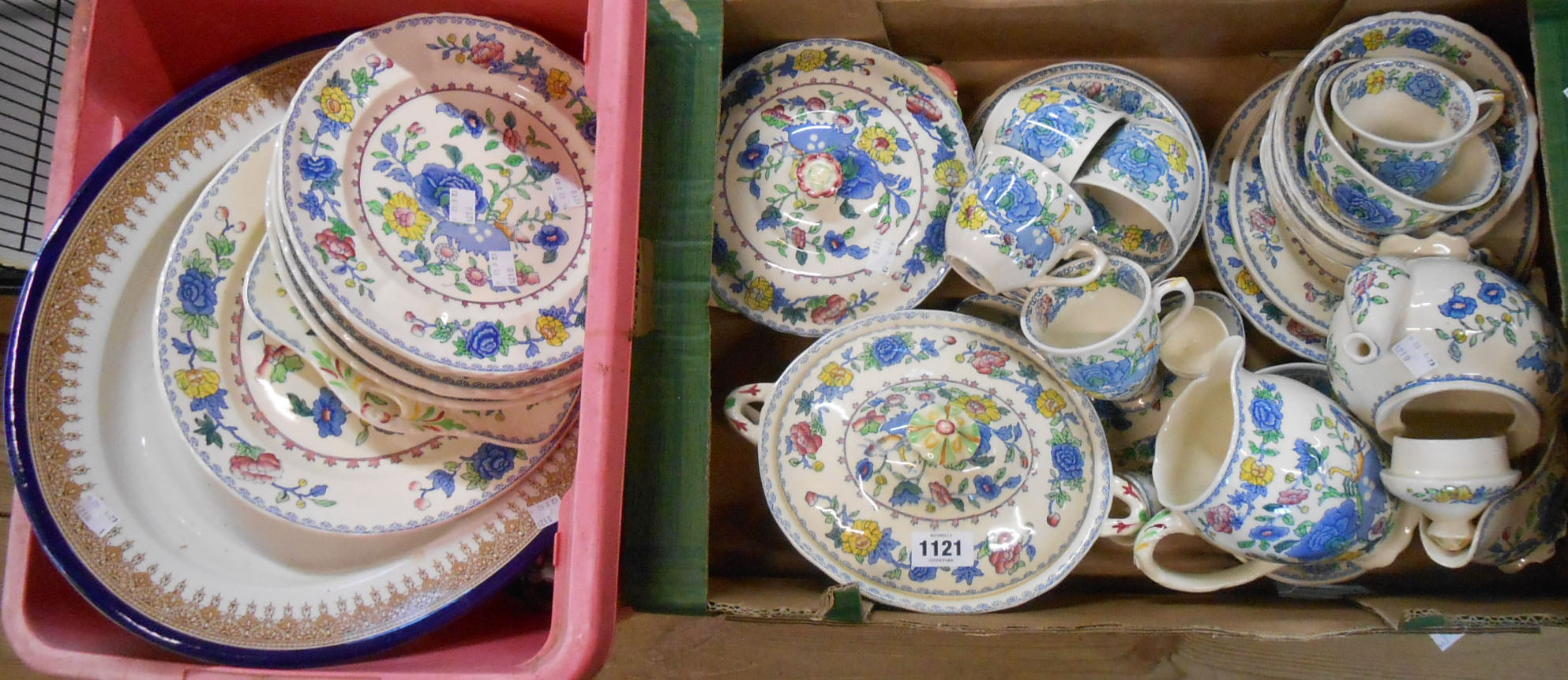 A quantity of Masons Ironstone tea and dinner ware in the Regency pattern including vegetable