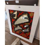 Liz Mingo: a painted wood framed art mirror with acrylic decoration entitled 'Reflection' -