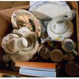 A box containing a quantity of assorted ceramic items including Royal Worcester Evesham oven-to-