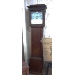 An antique oak and mahogany crossbanded longcase clock, the 30.5cm painted square dial marked for J.