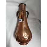 Keswick School of Industrial Arts: an Arts & Crafts Movement beaten copper vase of tapered bottle