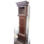 An antique oak and mahogany longcase clock case a/f