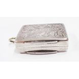 A Victorian silver vinaigrette by George Unite with gilt interior and external chased decoration and