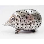 A 5.5cm early 20th Century silver novelty pin cushion in the form of a hedgehog - Birmingham 1906