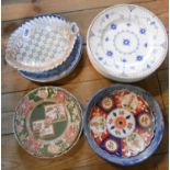 A quantity of assorted plates including Ironstone china, etc. - various condition