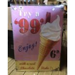 A modern printed tin advertising sign for 99 ice cream