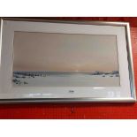 Spencer Lee: a framed large format panoramic coloured print entitled 'Distant Shores' - label verso