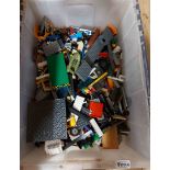 A crate containing a large quantity of Lego