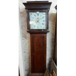 An antique oak and mahogany crossbanded longcase clock, the 30.5cm painted square dial marked for J.