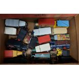 A box containing a quantity of loose Matchbox die cast vehicles