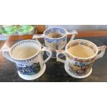 Three large Wade Pottery mugs, each produced in a limited edition of 500 for the years 1974, 1975