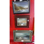 Bill Ransom: six framed small format oil paintings, various views including moorland, coastal and