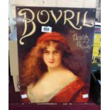 A modern printed tin Bovril advertising sign