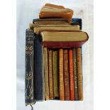 A box containing a collection of miniature format Victorian poetry books - various bindings and