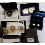 A collection of cased coin sets including Edward VIII Maundy pattern set, enamelled commemorative