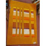 A modern Chinese handmade acrylic rug with a geometric design on an orange ground - 1.20m X 1.80m