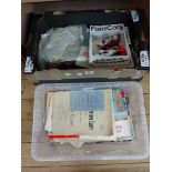 A box and crate containing a collection of assorted publication and books including cruise interest,