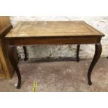 An old mixed wood side table with inlaid top - for restoration