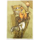 Charles Keeping: a vintage signed low run limited edition coloured print entitled 'Coster Cart' -