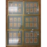 A set of six gilt framed multi-image Saints plates, by Puset & Co. New York and Cincinnati
