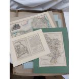 A folio containing a collection of assorted unframed maps comprising various British Countys and