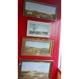 Bill Ransom: three framed oils on board and another on canvas, all depicting rural landscapes -