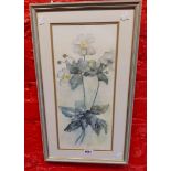 Audrey Wilkin: a framed watercolour floral study - signed