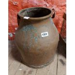 An old copper milk churn with wrought iron handle (no lid)