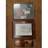 John Bovey: a framed pencil sketch entitled 'Kingsbridge Shipway' - signed and dated 1992 - sold